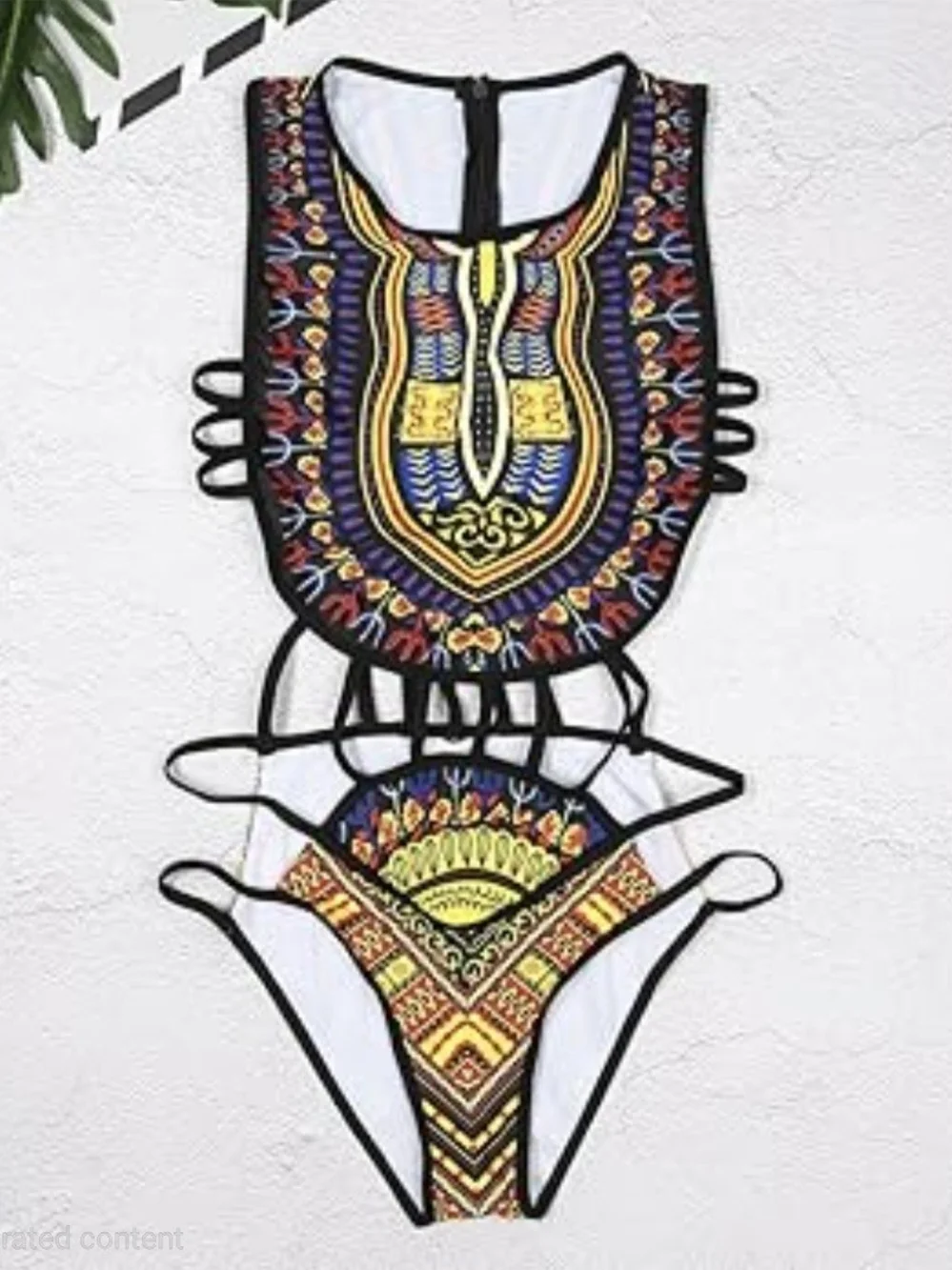 Tribal Print Cutout One-Piece Swimsuit - Picture 3 of 7